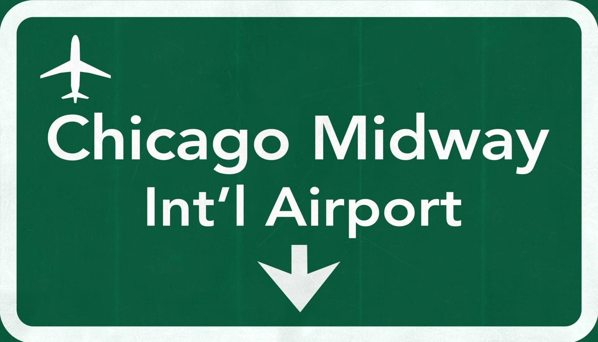 chicago midway usa international airport highway road sign