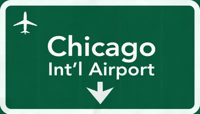 chicago o'hare usa international airport highway road sign