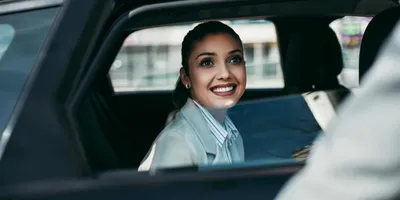 woman using long distance limo service